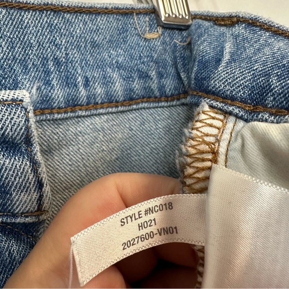 Madewell The Perfect Vintage Straight Jean Distressed Raw Hem Denim Size 25 - Picture 3 of 10